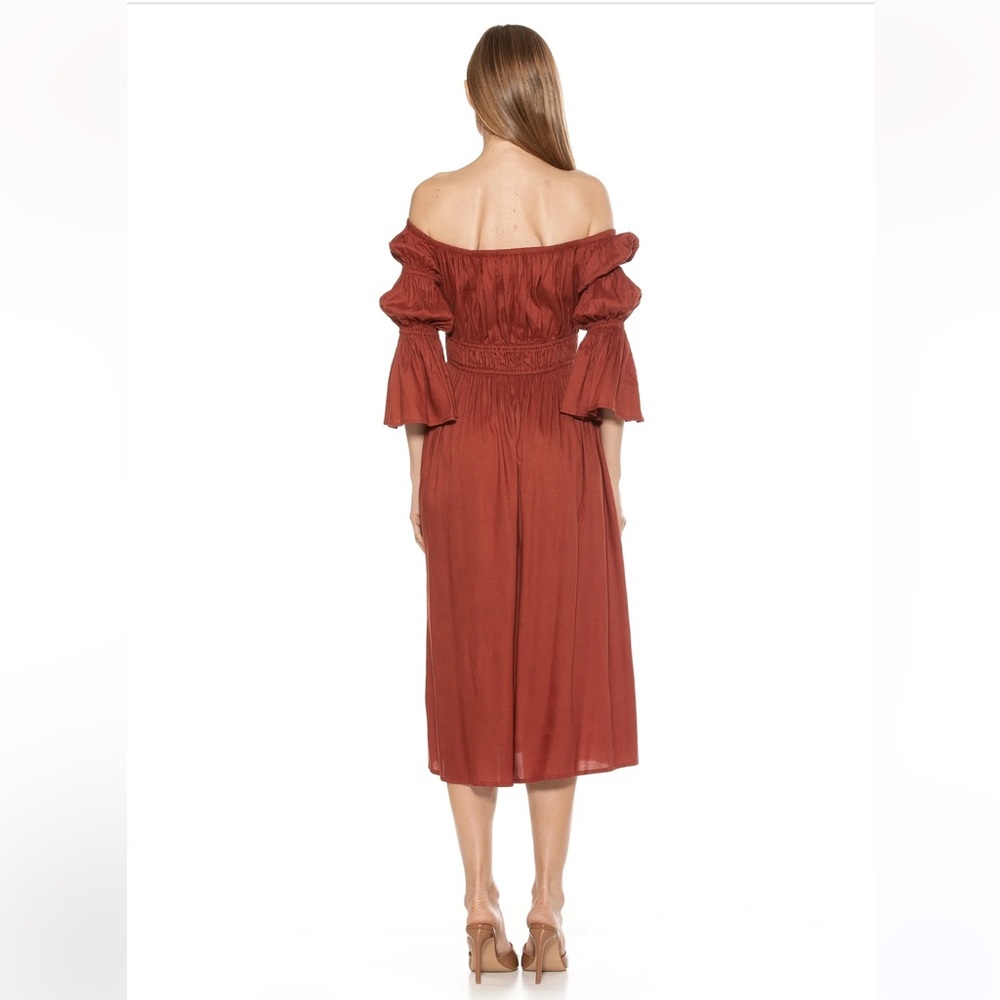 NWOT Alexia Admor Rey Off the Shoulder Midi Dress - Picture 3 of 5